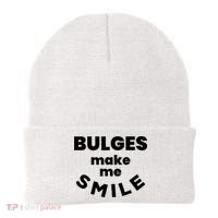 Bulges Make Me Smile Funny Adult Saying Beanie thumb 0