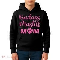 Badass Mastiff Mom Funny Dog Lover Pet Owner Kids Hoodie thumb 4