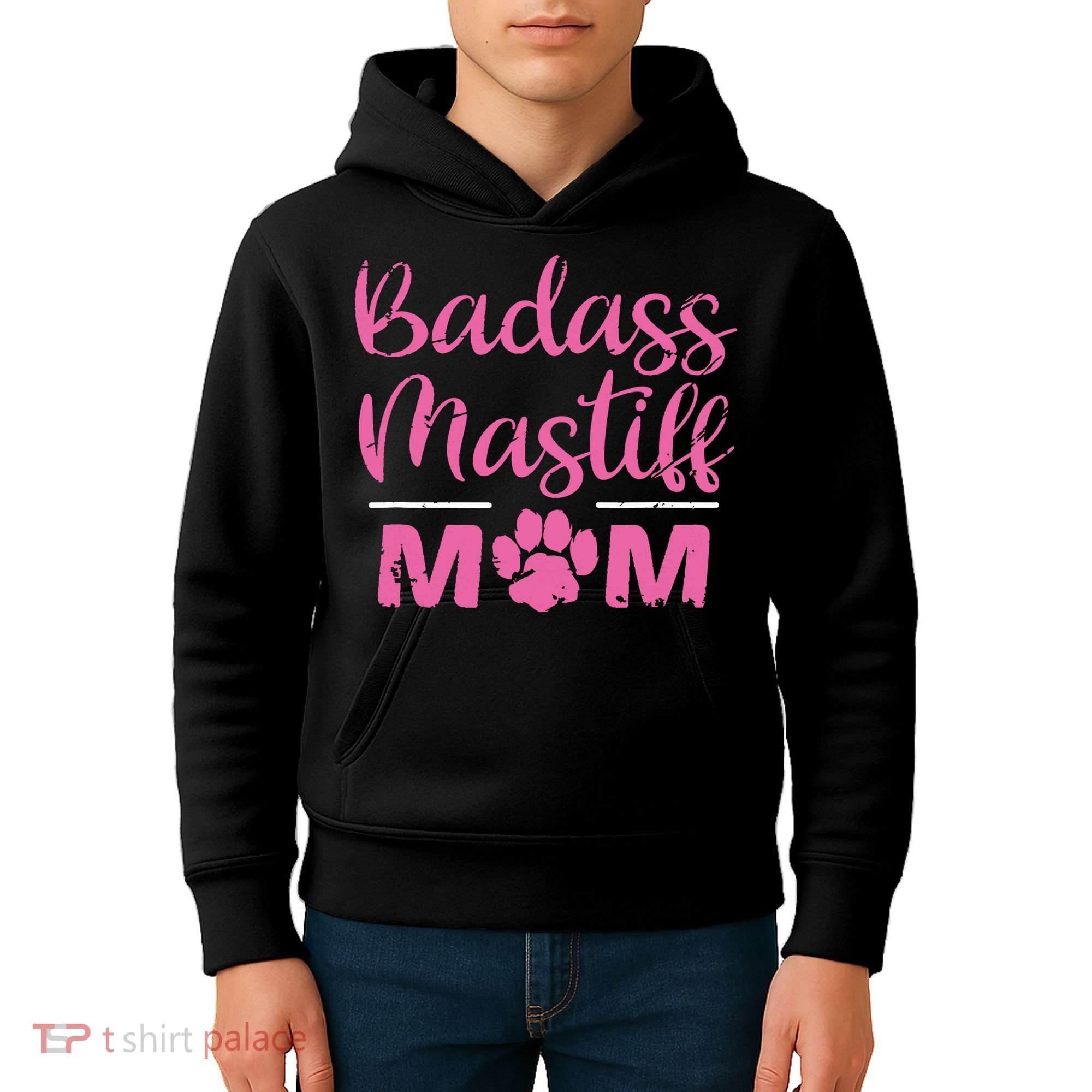 Badass Mastiff Mom Funny Dog Lover Pet Owner Kids Hoodie