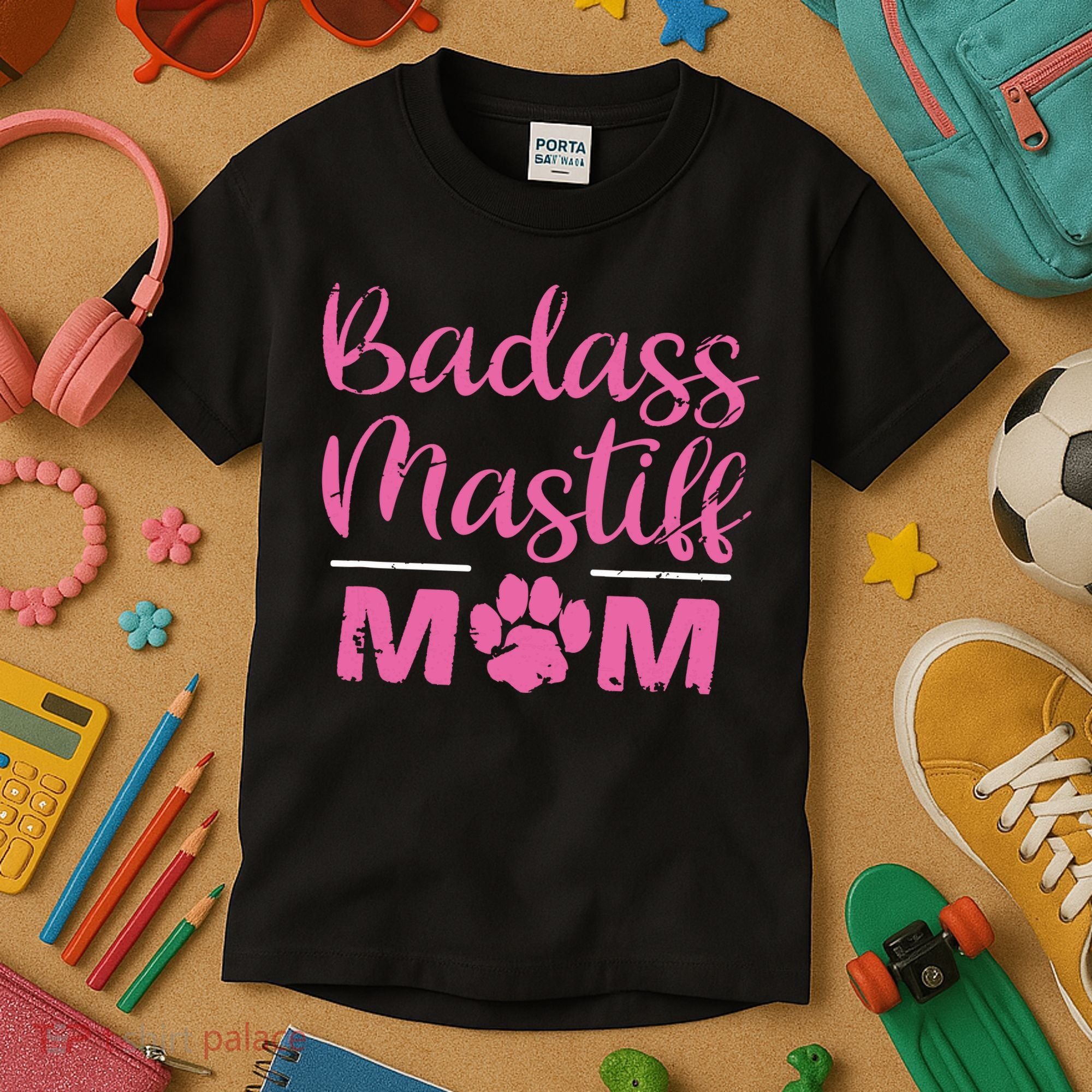 Badass Mastiff Mom Funny Dog Lover Pet Owner Kids T-Shirt