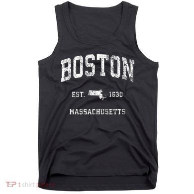 Boston Massachusetts Ma Vintage Athletic Tank Top