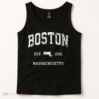 Boston Massachusetts Ma Vintage Athletic Tank Top thumb 2