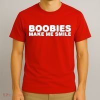 Boobies Make Me Smile Funny Adult Humor T-Shirt thumb 3