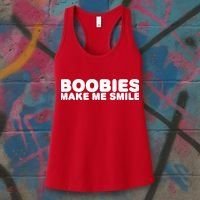 Boobies Make Me Smile Funny Adult Humor Women's Tank Top thumb 3