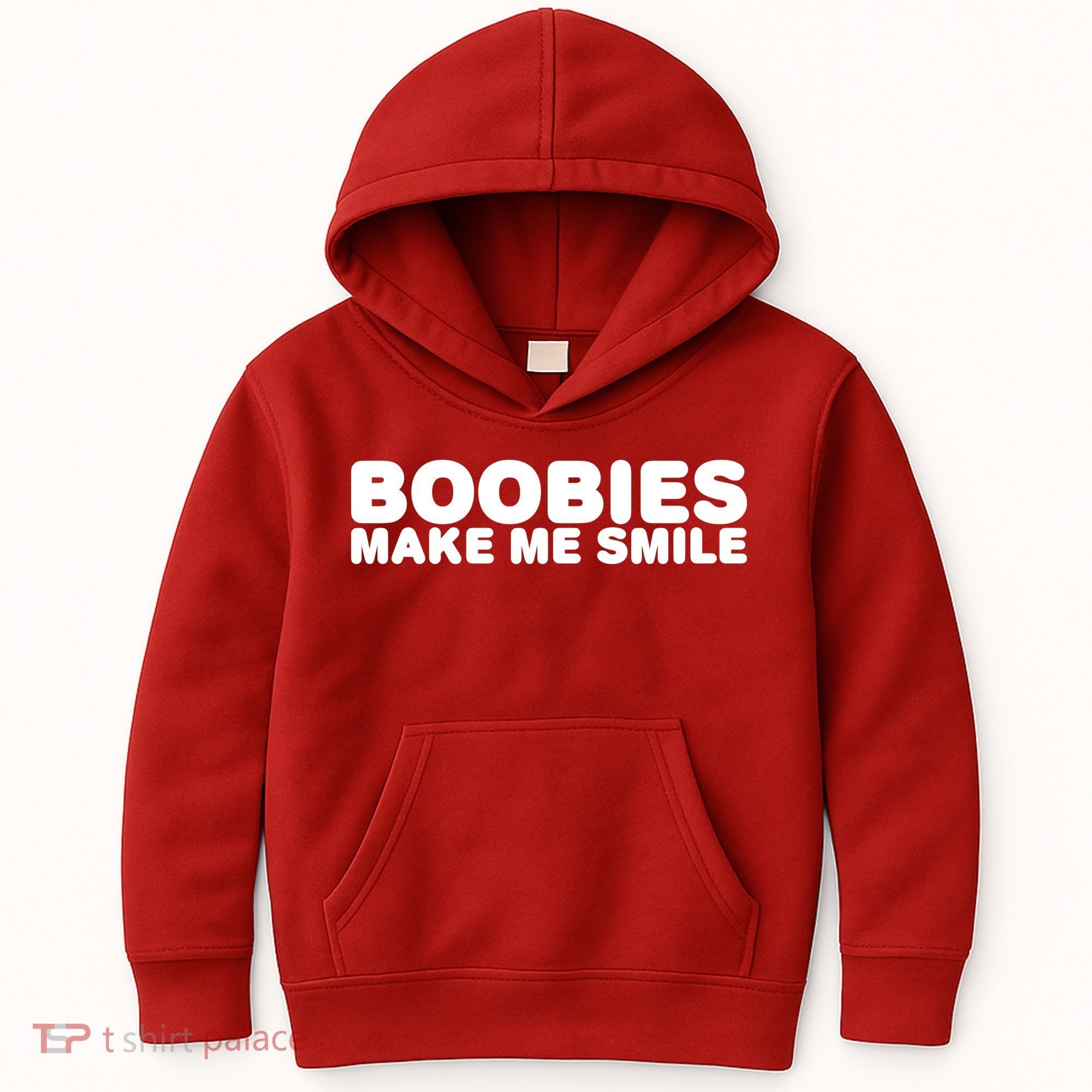Boobies Make Me Smile Funny Adult Humor Kids Hoodie