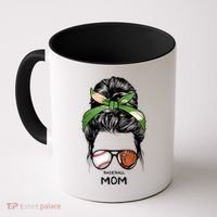 Baseball Mom Messy Bun Mom Life Mother's Day Coffee Mug thumb 0