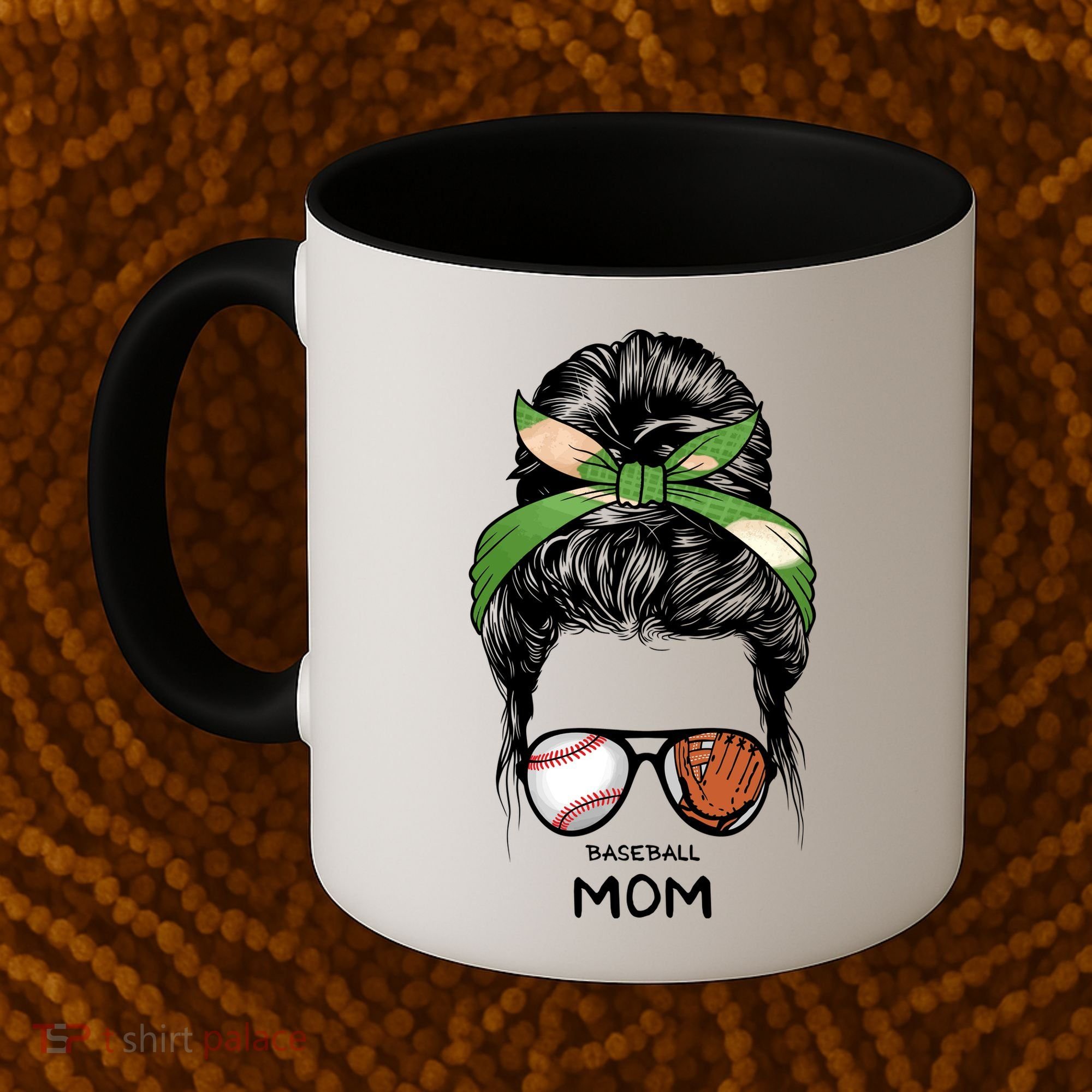 Baseball Mom Messy Bun Mom Life Mother's Day Coffee Mug