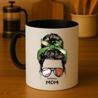 Baseball Mom Messy Bun Mom Life Mother's Day Coffee Mug thumb 4