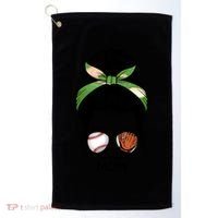 Baseball Mom Messy Bun Mom Life Mother's Day Golf Towel thumb 0