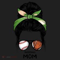 Baseball Mom Messy Bun Mom Life Mother's Day Golf Towel thumb 3