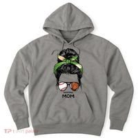 Baseball Mom Messy Bun Mom Life Mother's Day Hoodie thumb 0