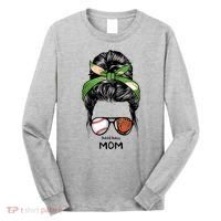 Baseball Mom Messy Bun Mom Life Mother's Day Long Sleeve Shirt thumb 0