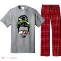 Baseball Mom Messy Bun Mom Life Mother's Day Pajama Set thumb 0