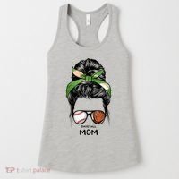 Baseball Mom Messy Bun Mom Life Mother's Day Women's Tank Top thumb 0