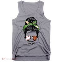 Baseball Mom Messy Bun Mom Life Mother's Day Tank Top thumb 0
