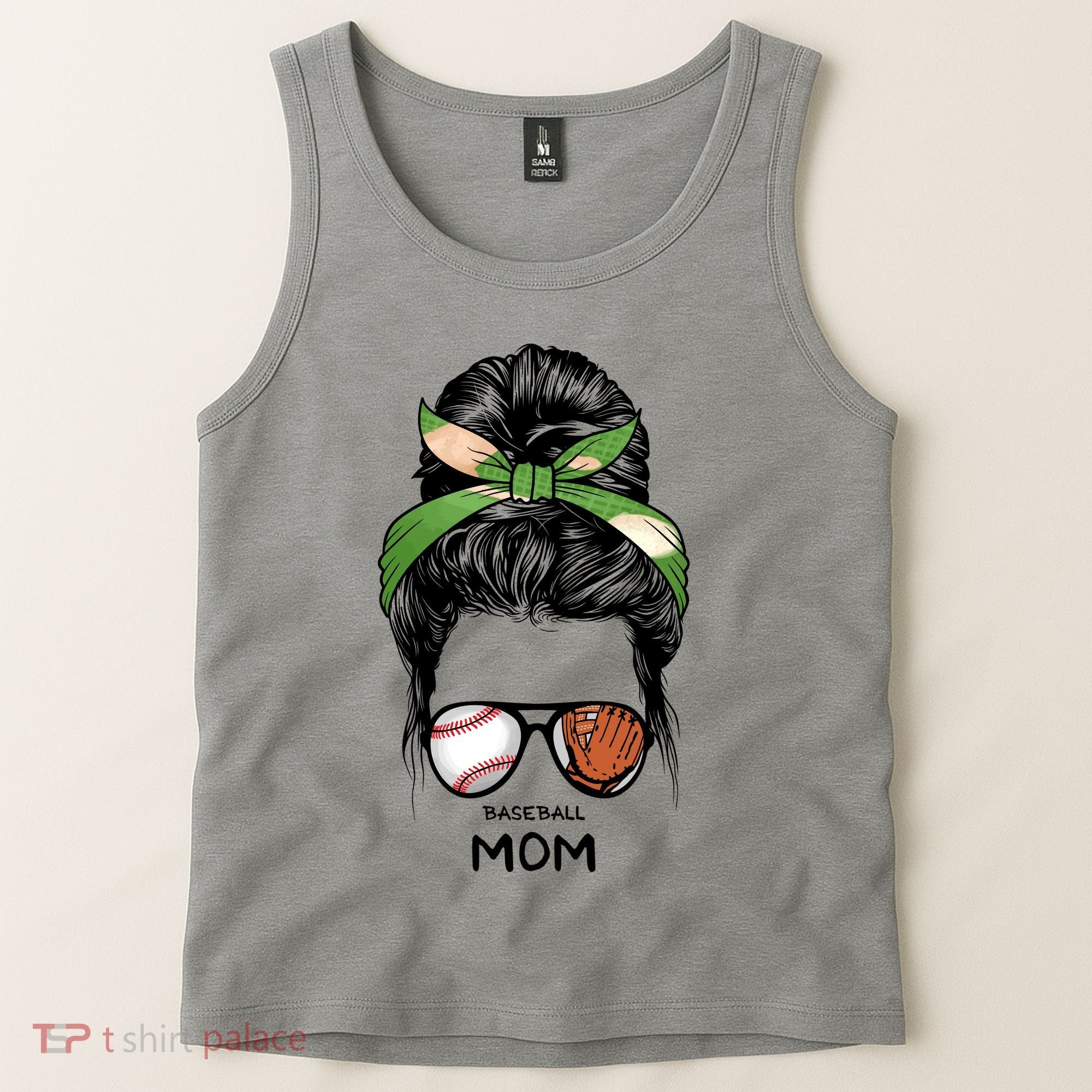 Baseball Mom Messy Bun Mom Life Mother's Day Tank Top