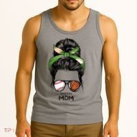 Baseball Mom Messy Bun Mom Life Mother's Day Tank Top thumb 3