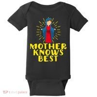 Blessed Mother Mary Knows Best Catholic Mother's Day Baby Bodysuit thumb 0