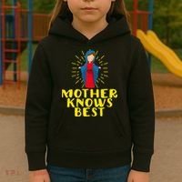 Blessed Mother Mary Knows Best Catholic Mother's Day Kids Hoodie thumb 3