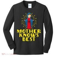Blessed Mother Mary Knows Best Catholic Mother's Day Kids Long Sleeve Shirt thumb 0