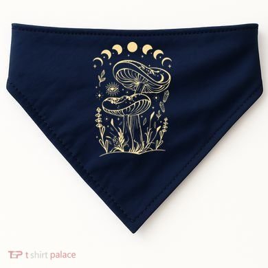 Boho Mushrooms Minimalism Cottage Core Aesthetic Goblincore USA-Made Doggie Bandana