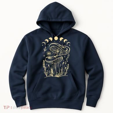 Boho Mushrooms Minimalism Cottage Core Aesthetic Goblincore Hoodie