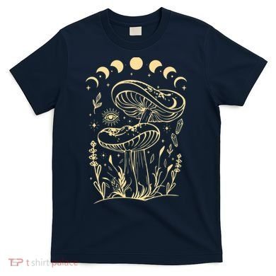 Boho Mushrooms Minimalism Cottage Core Aesthetic Goblincore T-Shirt