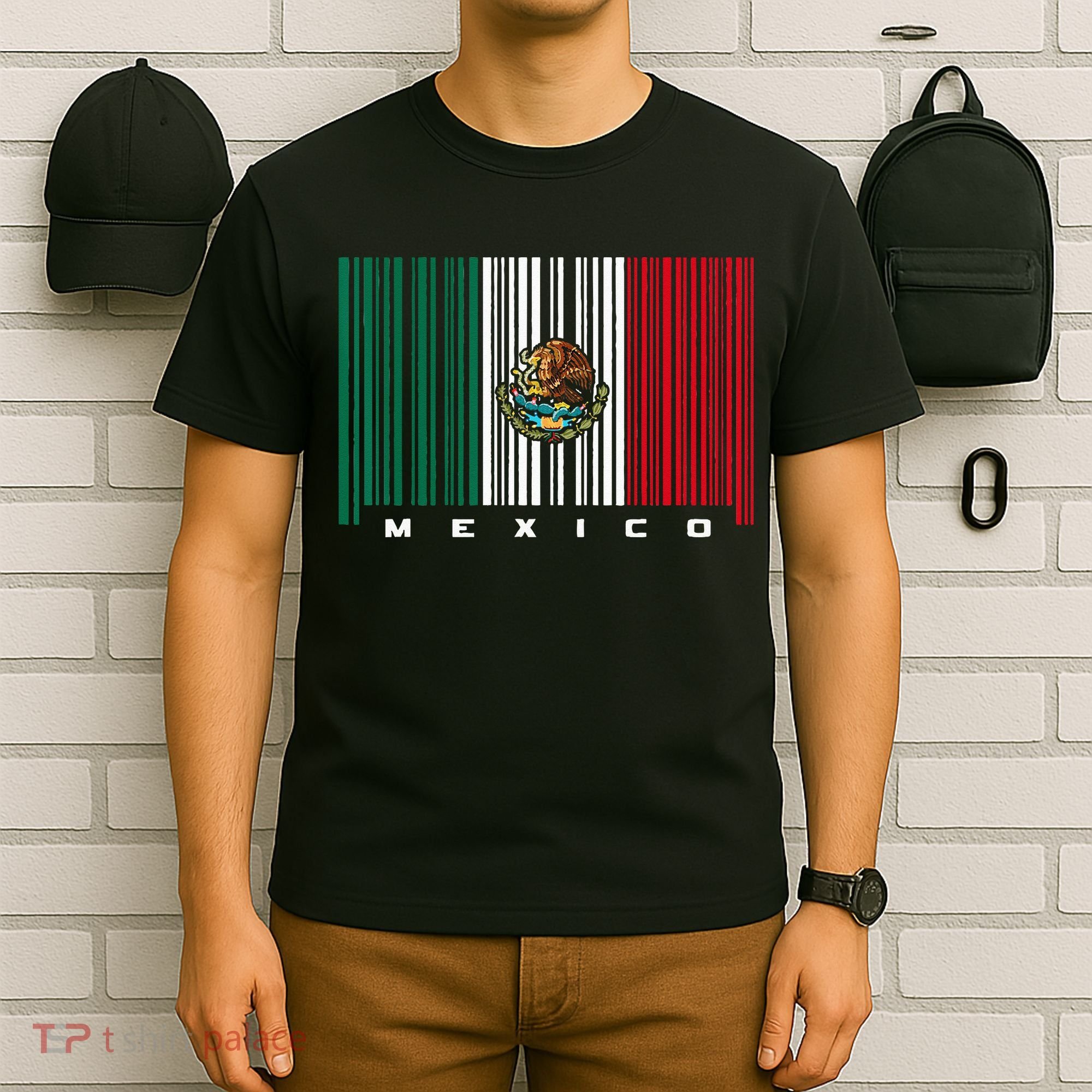 Barcode Mexico Mexican Flag T-Shirt