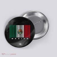 Barcode Mexico Mexican Flag Button thumb 0