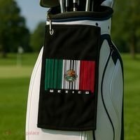 Barcode Mexico Mexican Flag Golf Towel thumb 2