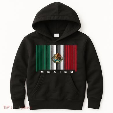 Barcode Mexico Mexican Flag Kids Hoodie