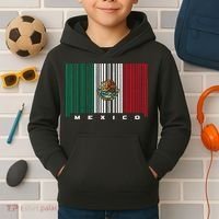 Barcode Mexico Mexican Flag Kids Hoodie thumb 2