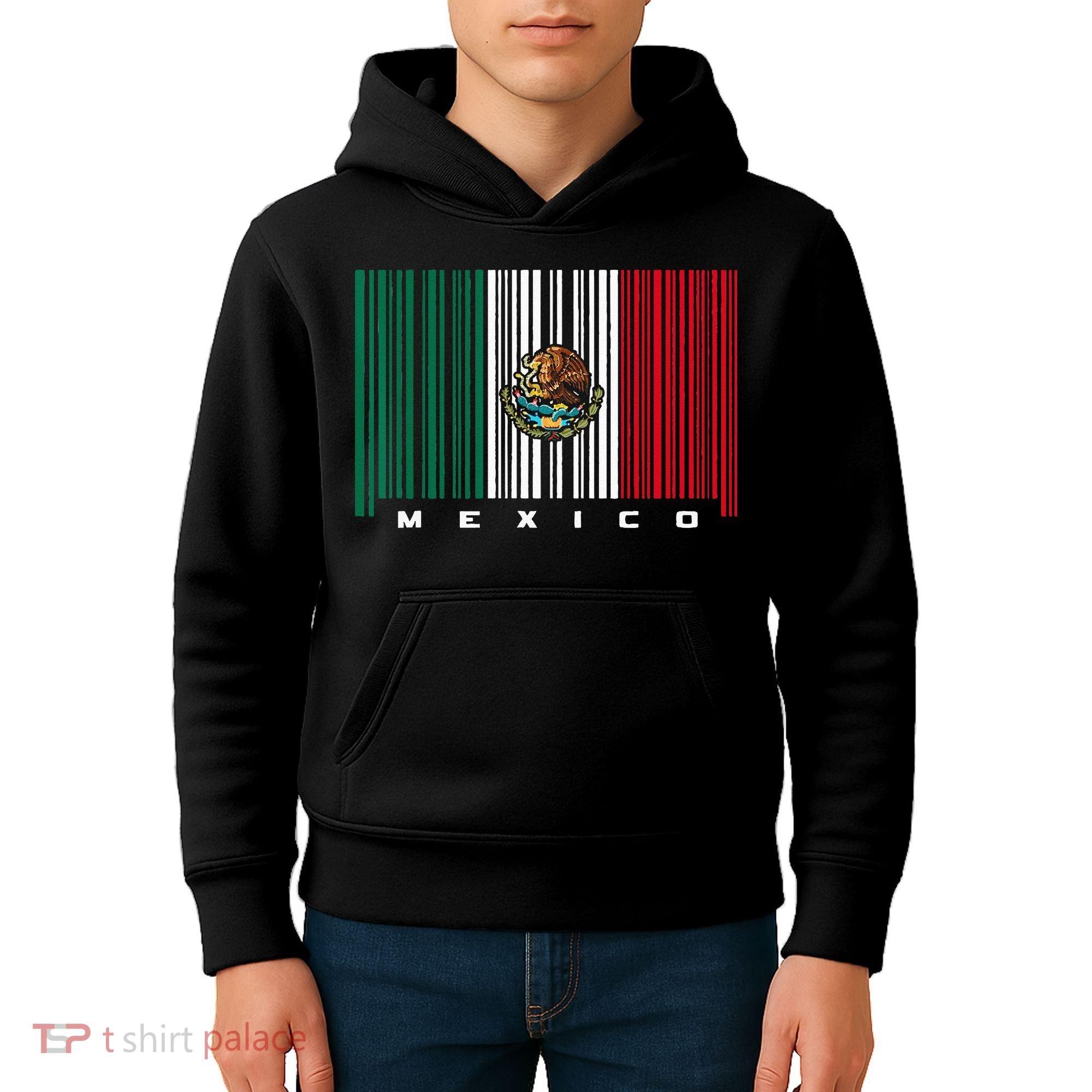 Barcode Mexico Mexican Flag Kids Hoodie