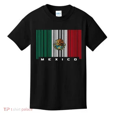 Barcode Mexico Mexican Flag Kids T-Shirt
