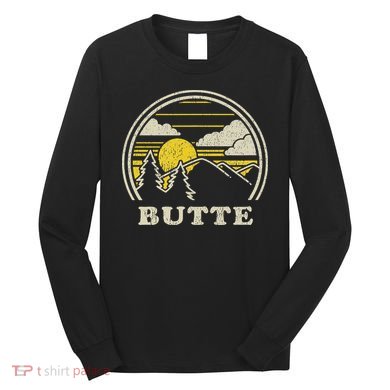 Butte Montana Mt Vintage Hiking Mountains Long Sleeve Shirt