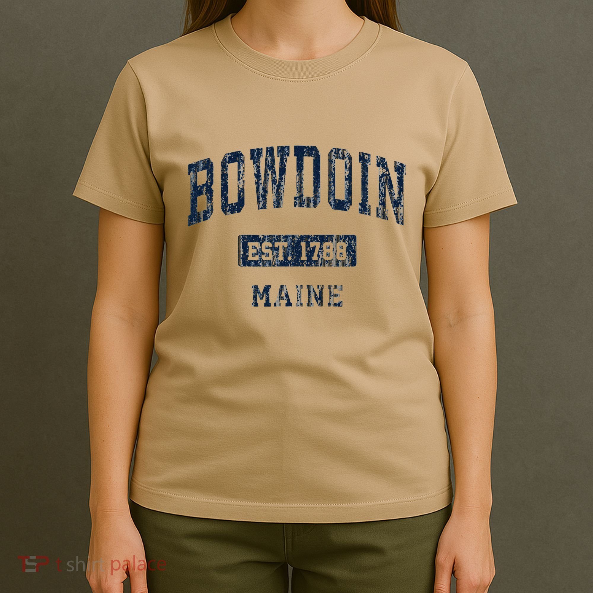 Bowdoin Maine Me Vintage Established T-Shirt