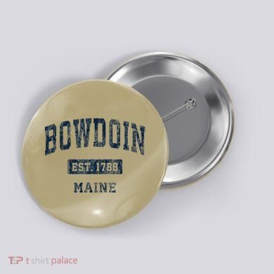Bowdoin Maine Me Vintage Established Button