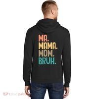 Boy Mom Ma Mama Bruh Funny Front & Back Hoodie thumb 1