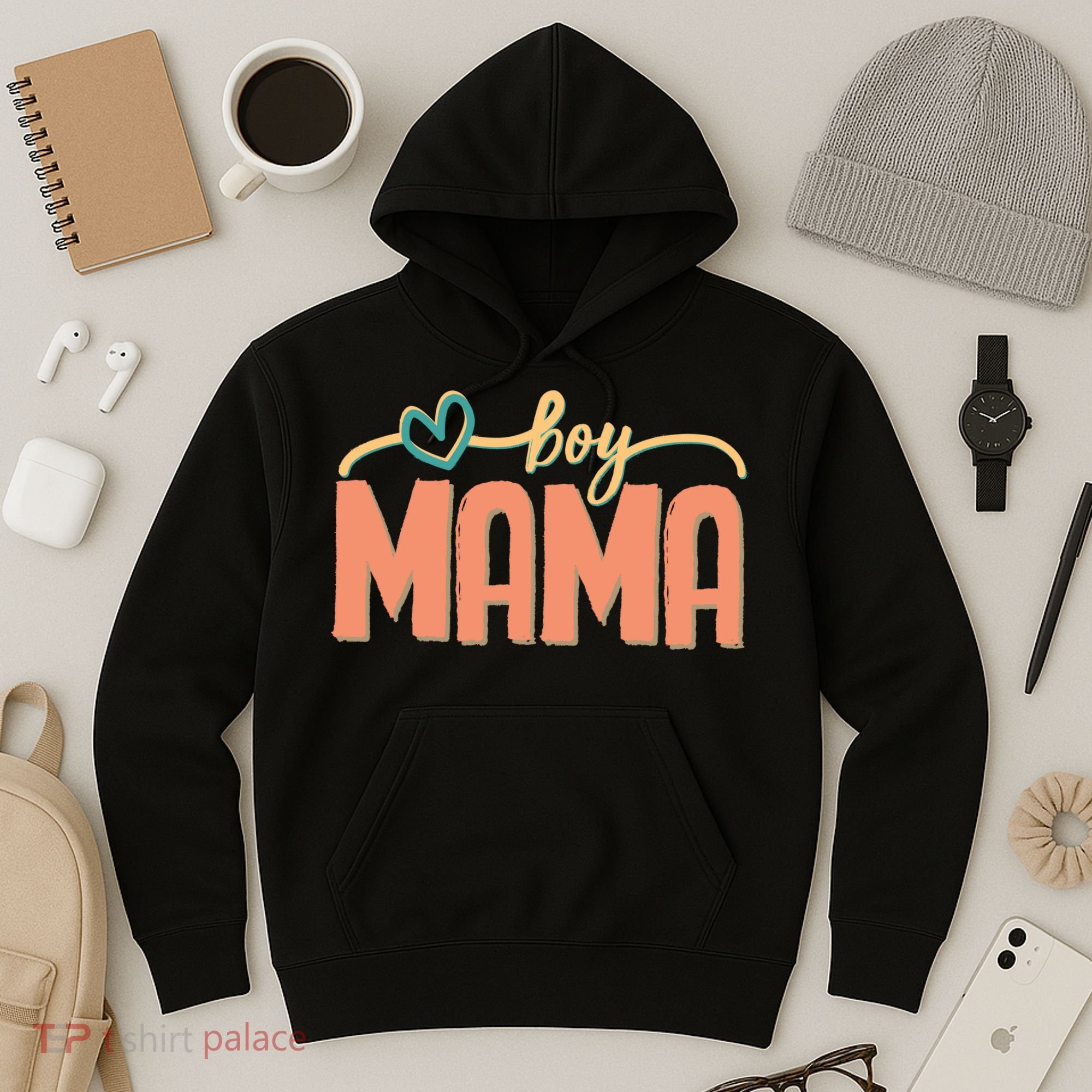 Boy Mom Ma Mama Bruh Funny Front & Back Hoodie