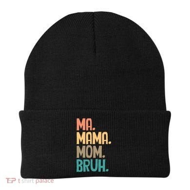 Boy Mom Ma Mama Bruh Funny Front & Back Beanie back