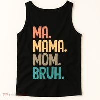 Boy Mom Ma Mama Bruh Funny Front & Back Tank Top thumb 5