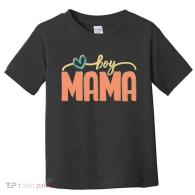 Boy Mom Ma Mama Bruh Funny Front & Back Toddler T-Shirt