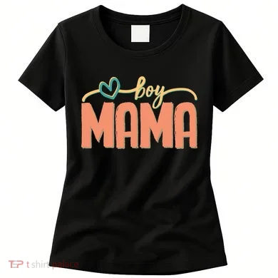 Boy Mom Ma Mama Bruh Funny Front & Back Women's T-Shirt