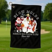 Blow Molds Make Holidays Glow Since 1957 Christmas Halloween Golf Towel thumb 1