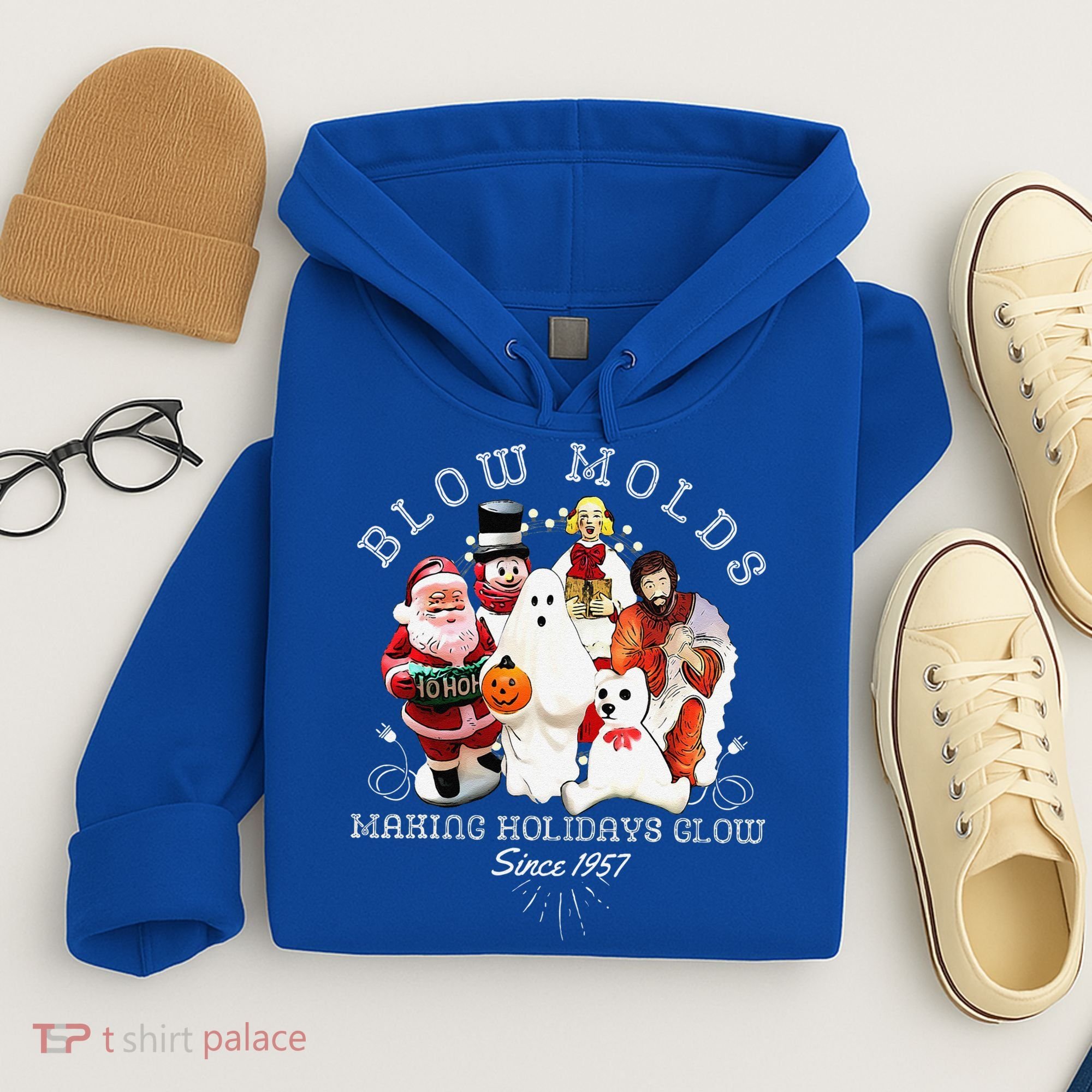 Blow Molds Make Holidays Glow Since 1957 Christmas Halloween Hoodie