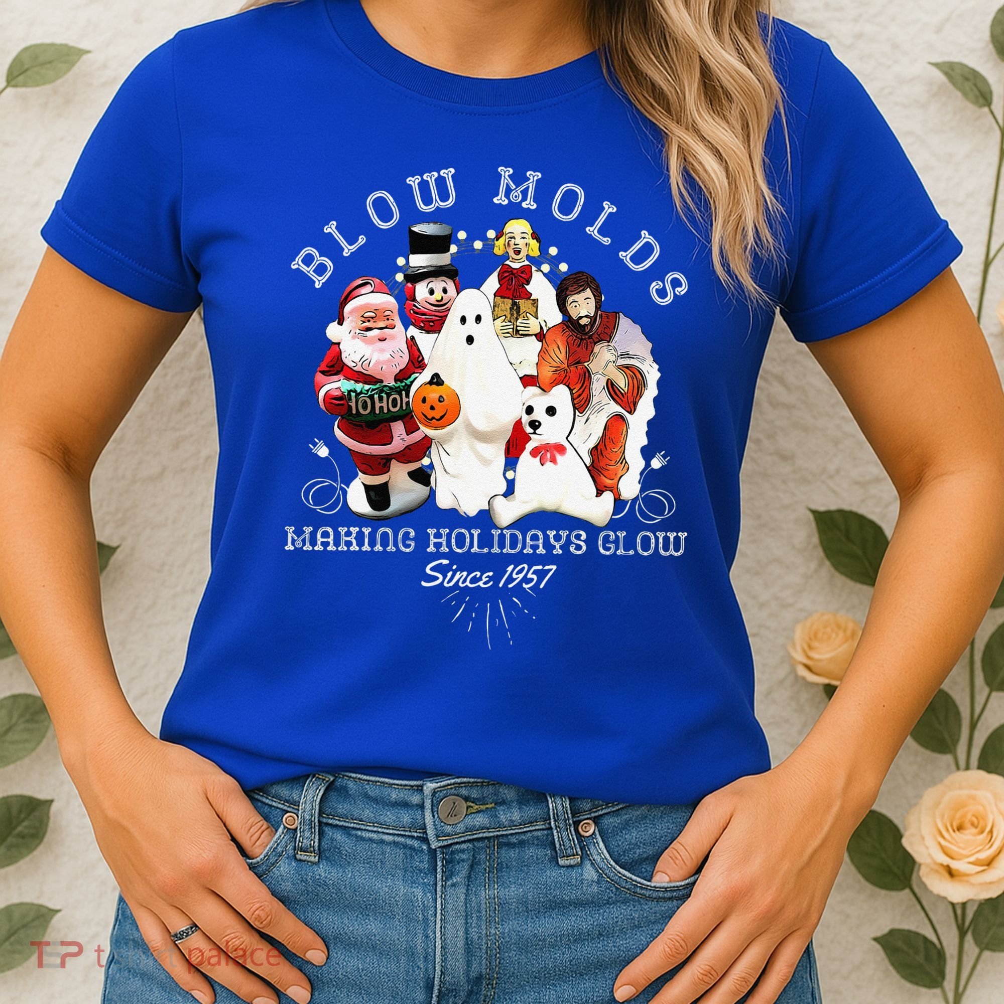 Blow Molds Make Holidays Glow Since 1957 Christmas Halloween Women's T-Shirt
