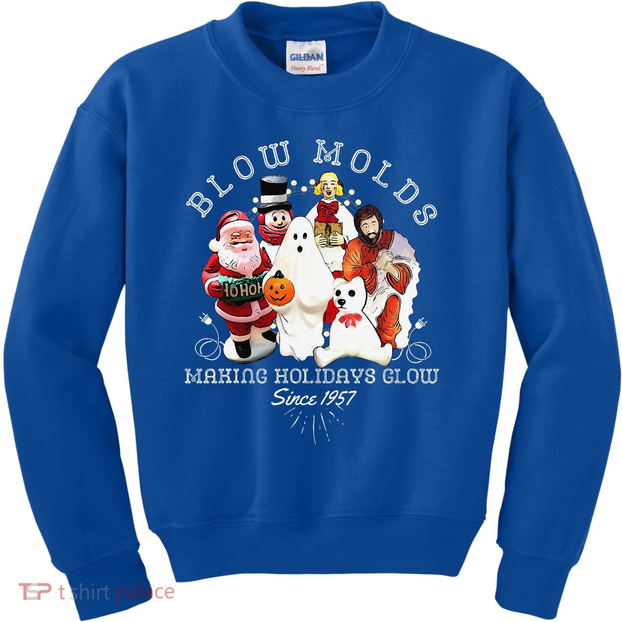 Blow Molds Make Holidays Glow Since 1957 Christmas Halloween Kids Sweatshirt