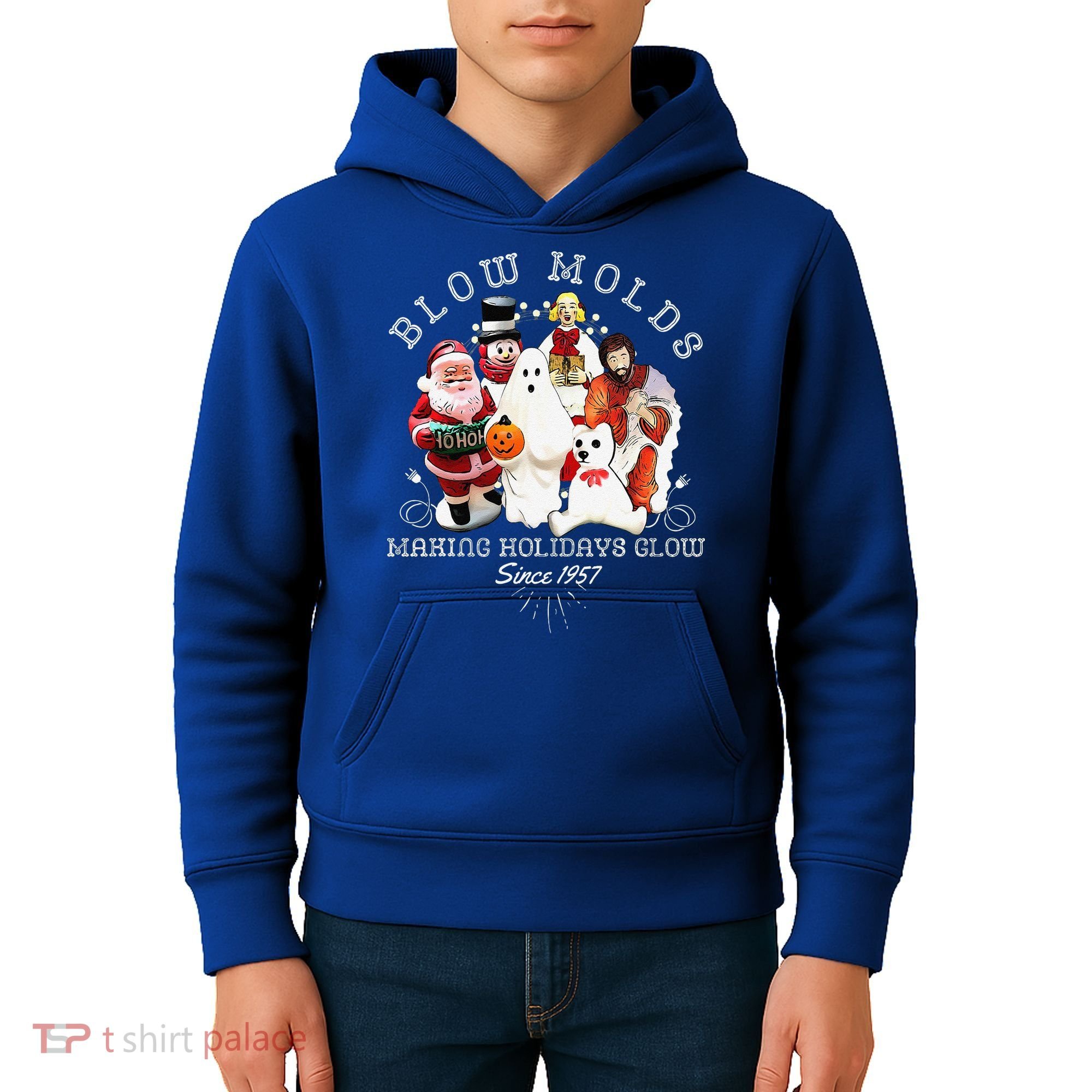 Blow Molds Make Holidays Glow Since 1957 Christmas Halloween Kids Hoodie
