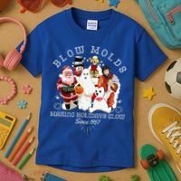Blow Molds Make Holidays Glow Since 1957 Christmas Halloween Kids T-Shirt thumb 3