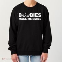 Boobies Make Me Smile Funny Adult Humor Women's Sweatshirt thumb 0